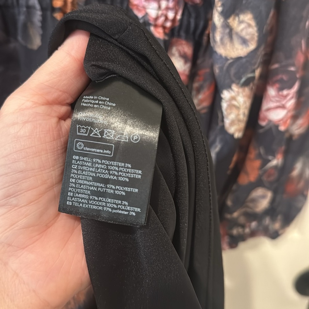 H&M Mama maternity/nursing black floral dress, small - Picture 6 of 8